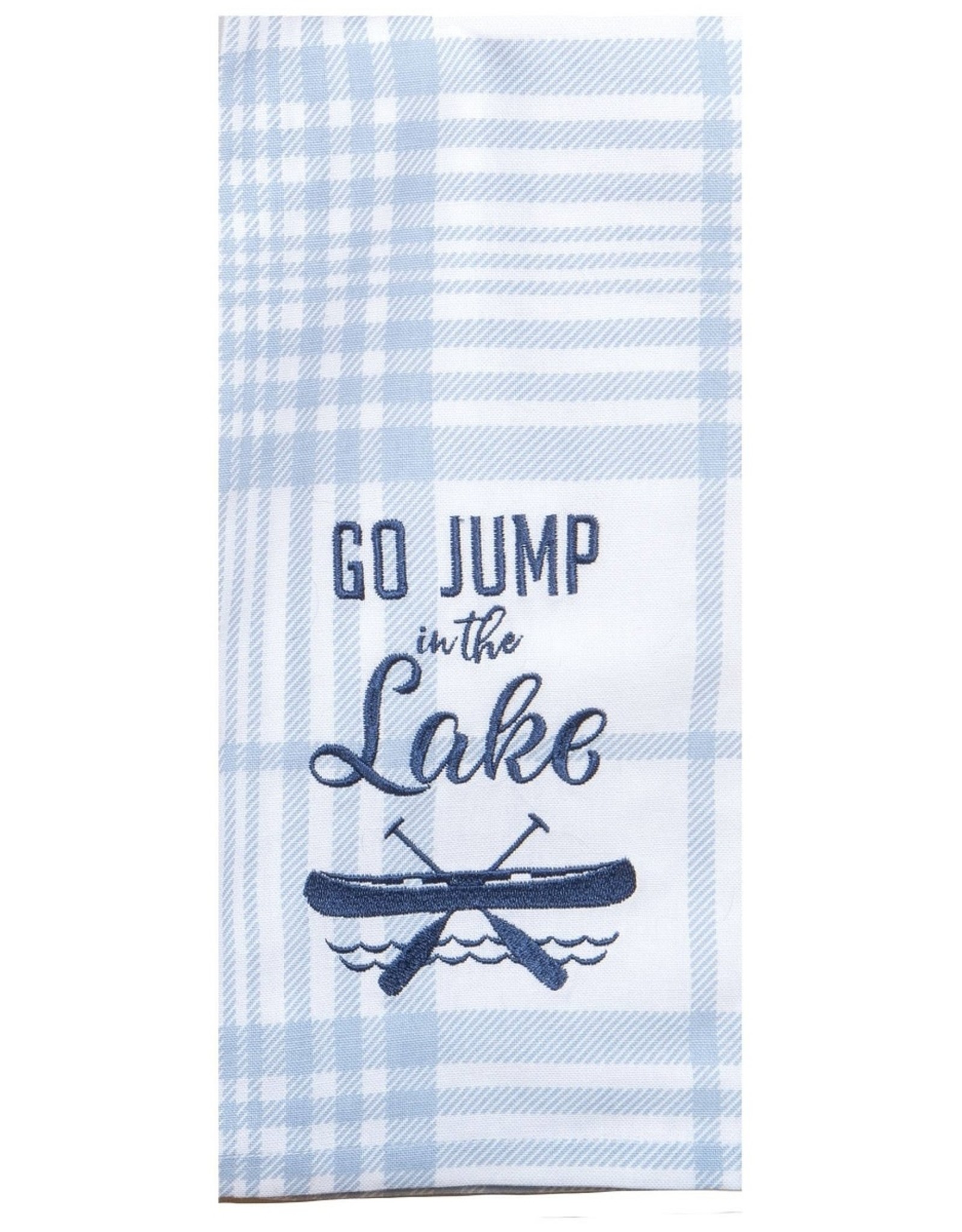 Kay Dee Design GO JUMP IN LAKE TEA TOWEL - embroidered