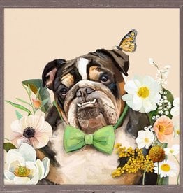 Oopsy Daisy / Green Box FLORAL BULLDOG MINI CANVAS