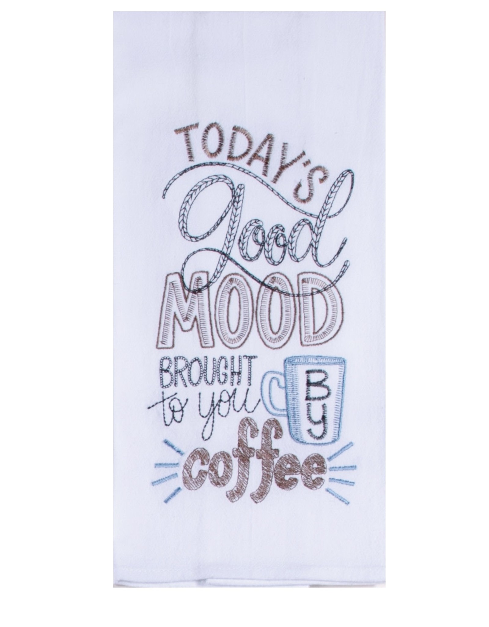 Kay Dee Design GOOD MOOD COFFEE SNARKASM KITCHEN TOWEL - embroidered