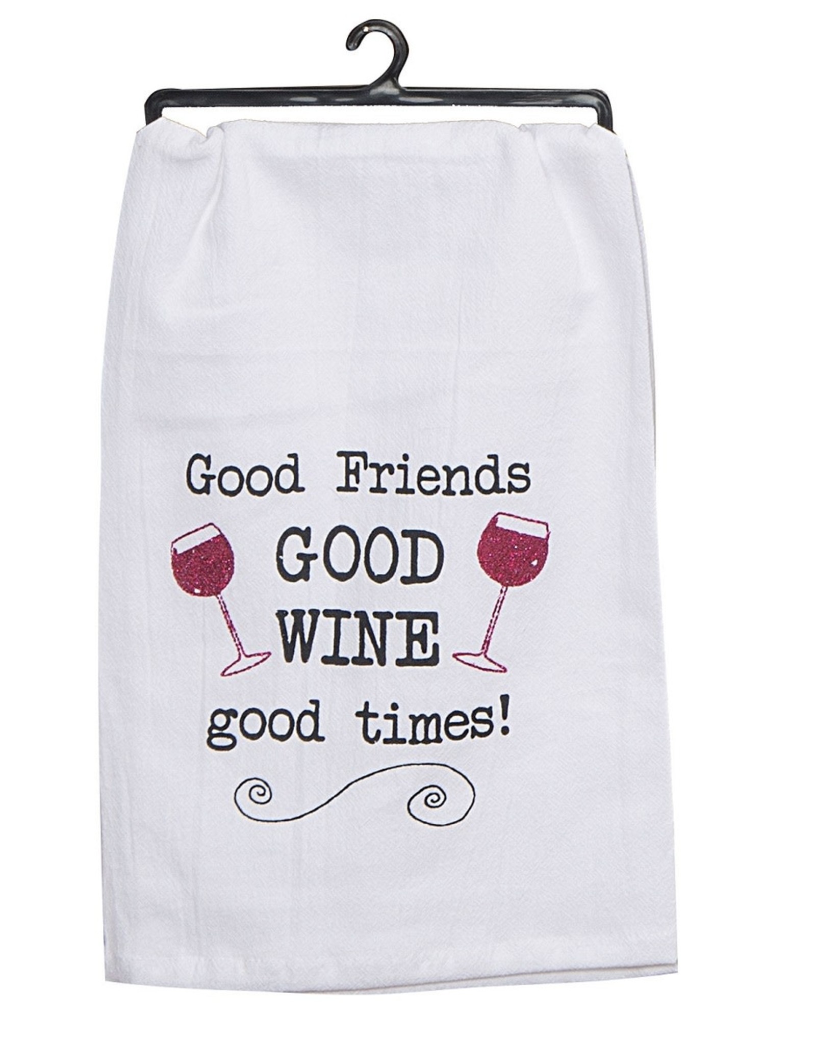 Kay Dee Design GOOD WINE KITCHEN TOWEL - glittery accents