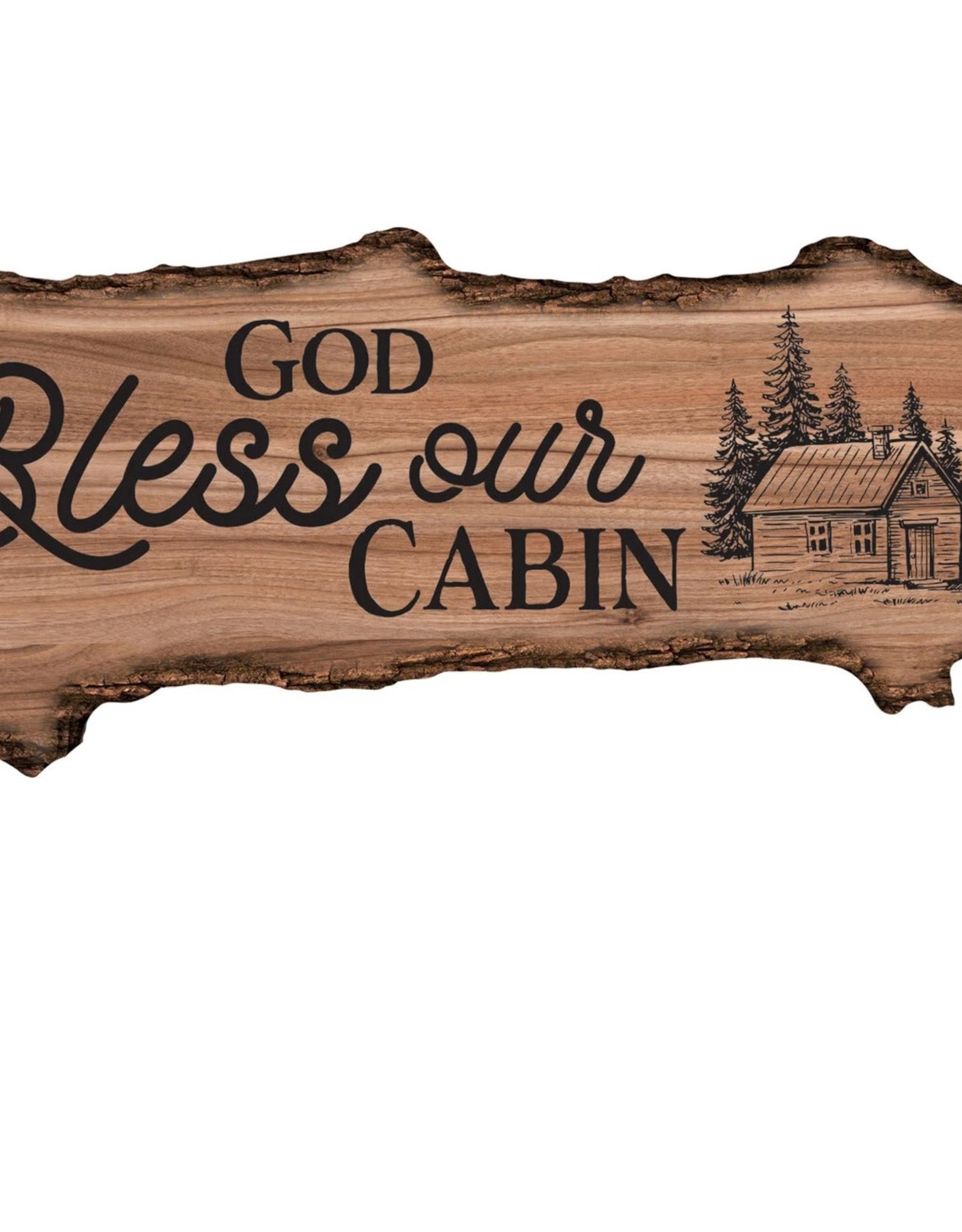 P Graham Dunn GOD BLESS OUR CABIN RUSTIC EDGE SIGN