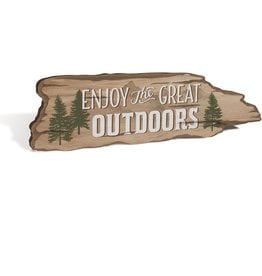 P Graham Dunn ENJOY THE GREAT OUTDOORS RUSTIC EDGE SIGN