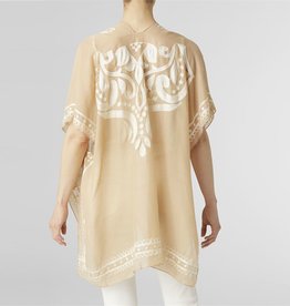 TGB / Good Bead RAYANA EMBROIDERED RUANA  - taupe