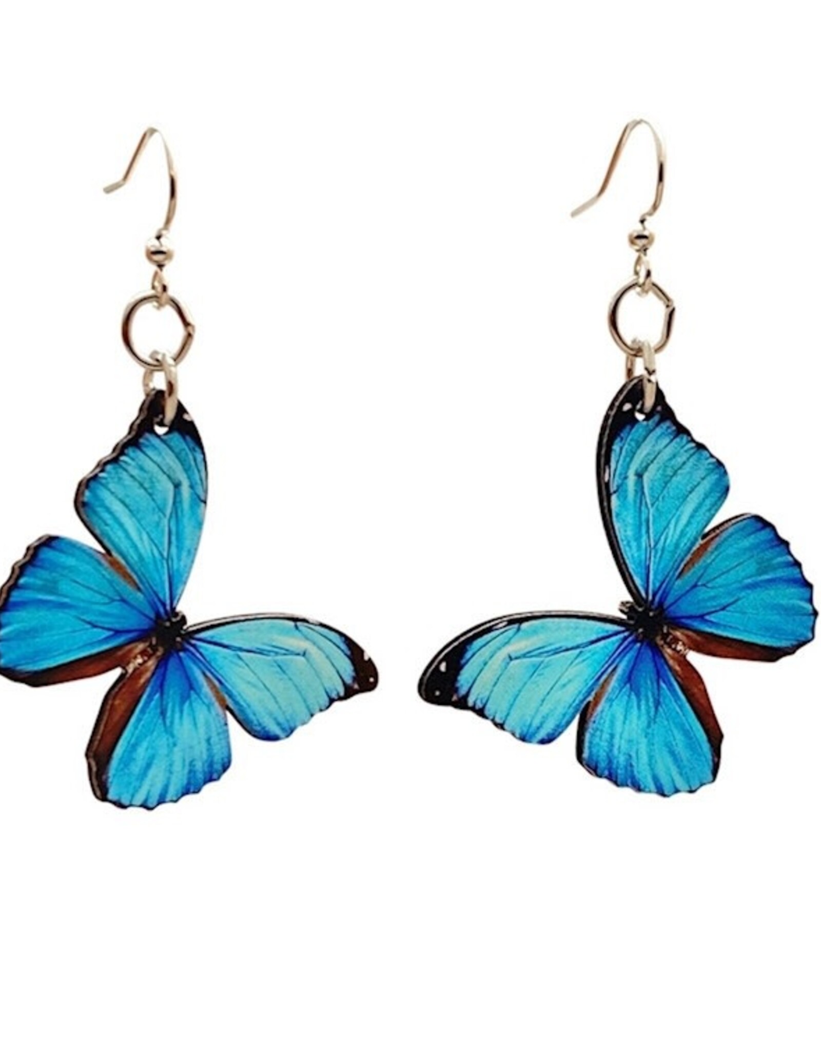 Green Tree Jewelry BLUE BUTTERFLY EARRINGS - made in the USA