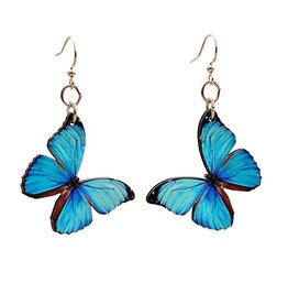 Green Tree Jewelry BLUE BUTTERFLY EARRINGS - made in the USA