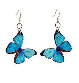 Green Tree Jewelry BLUE BUTTERFLY EARRINGS - made in the USA