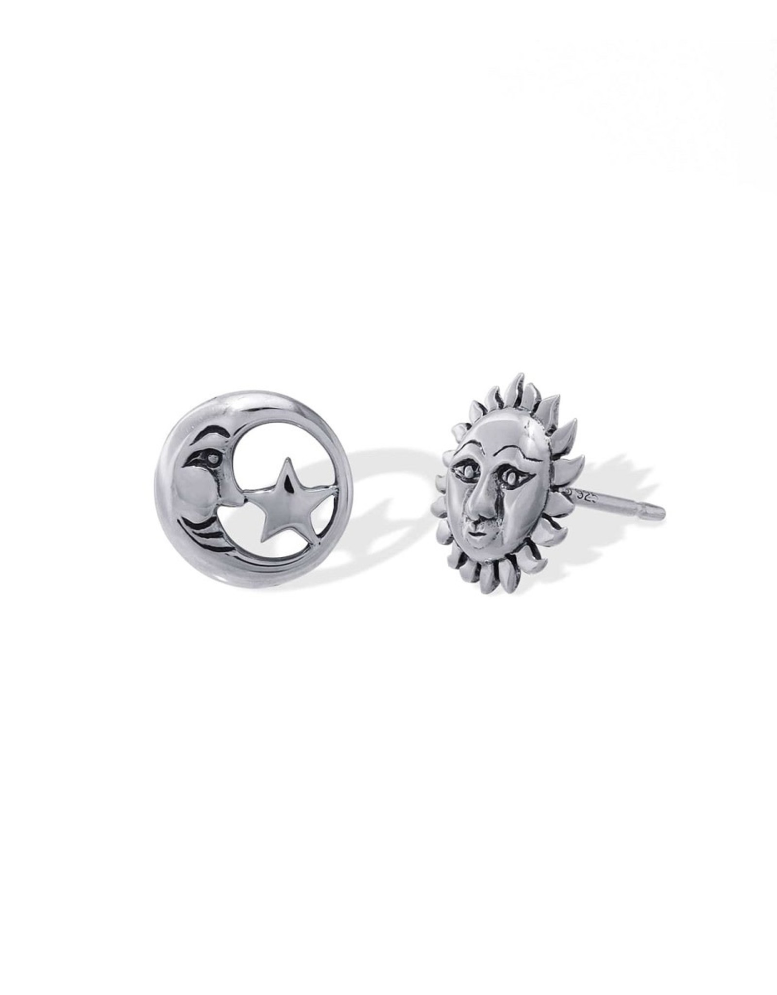 Boma SUN AND MOON STUD EARRING - sterling silver