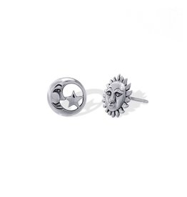 Boma SUN AND MOON STUD EARRING - sterling silver