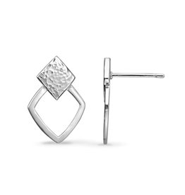 Boma HAMMERED DIAMOND SHAPE STUD EARRING - sterling silver