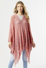 TGB / Good Bead TAMARIN SOFT KNIT SALMON DAISY PONCHO -  one size