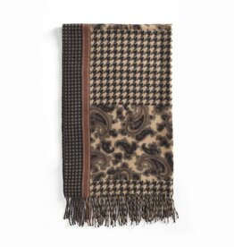 TGB / Good Bead REMY OBLONG SCARF - black & taupe