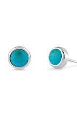 Boma TREASURED BEZEL STUD EARRING - turquoise