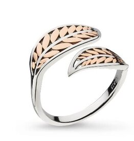 Kit Heath BLOSSOM EDEN BLUSH LEAF RING SIZE 8 - rose gold plating