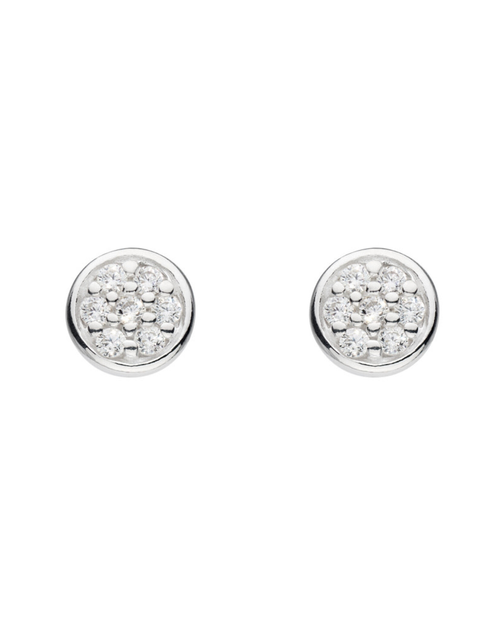 Kit Heath CUBIC ZIRCONIA DISC STUD EARRING - sterling silver