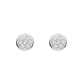 Kit Heath CUBIC ZIRCONIA DISC STUD EARRING - sterling silver