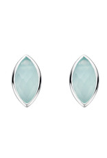 Kit Heath BLUE CHALCEDONY MARQUISE STUD EARRING - sterling silver