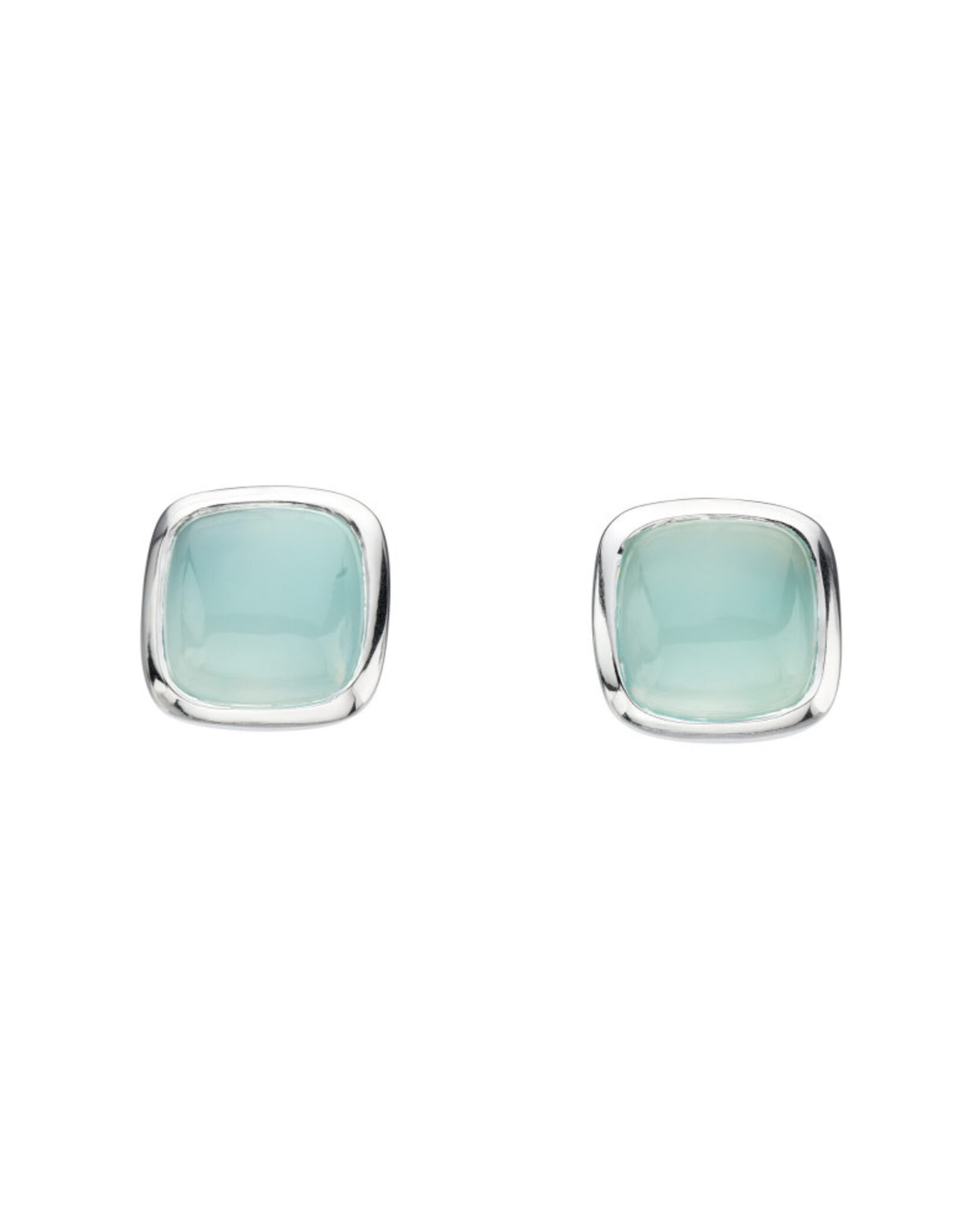 Kit Heath BLUE CHALCEDONY CUSHION STUD EARRING - sterling silver