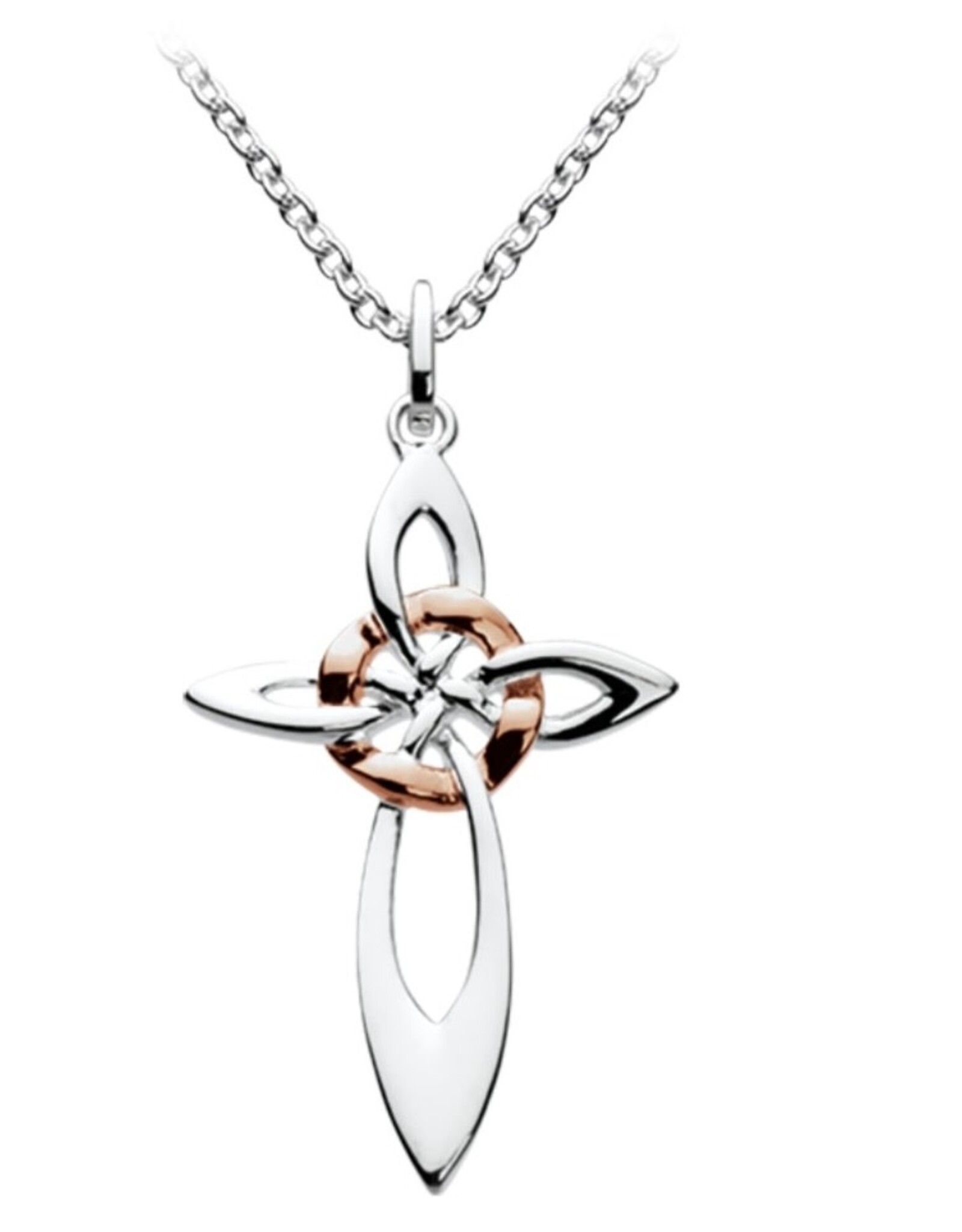 Kit Heath CELTIC CROSS AND RING NECKLACE - rose gold plating