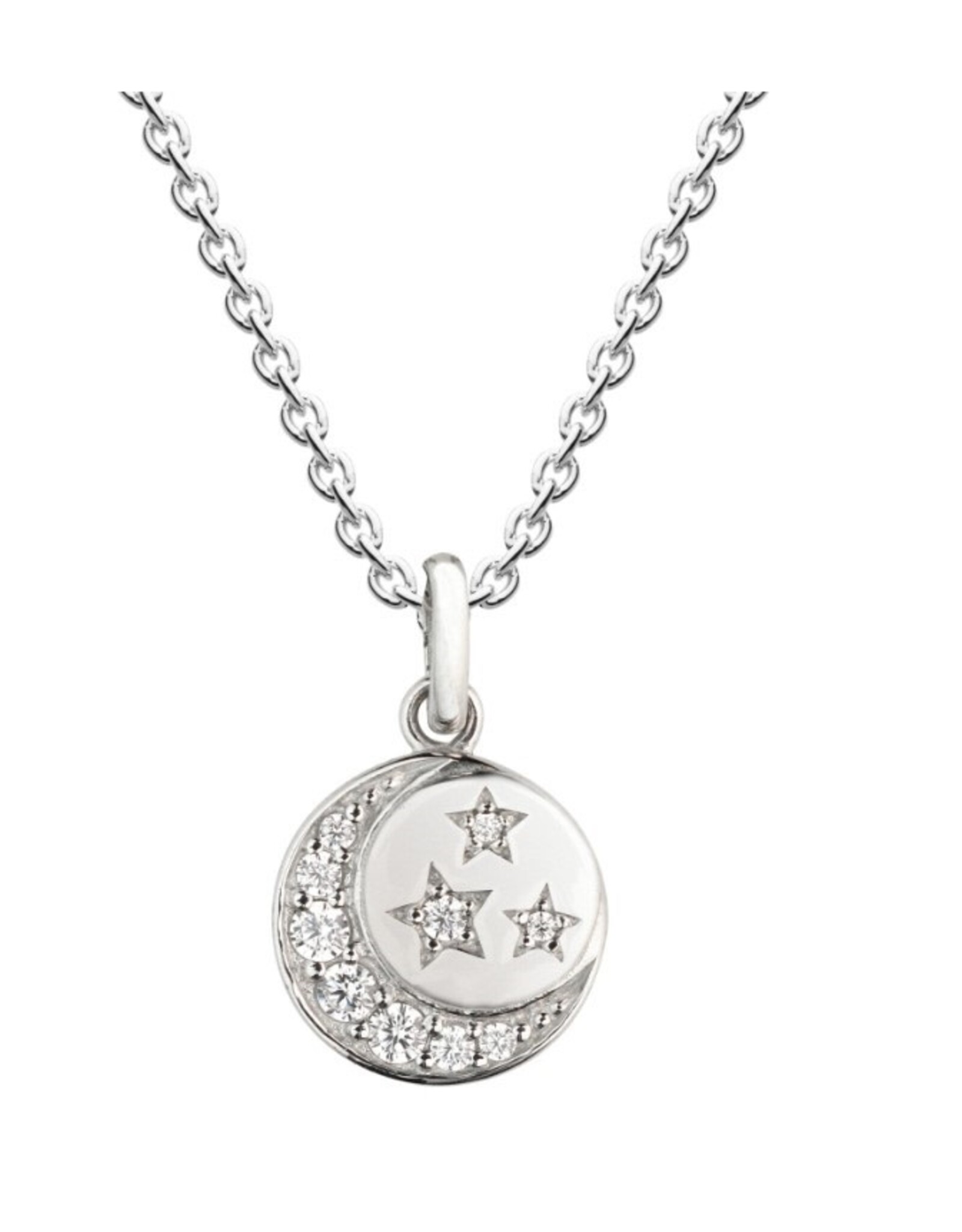 Kit Heath MINI STAR CRESCENT MOON DISC NECKLACE - sterling silver