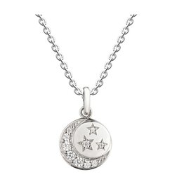 Kit Heath MINI STAR CRESCENT MOON DISC NECKLACE - sterling silver