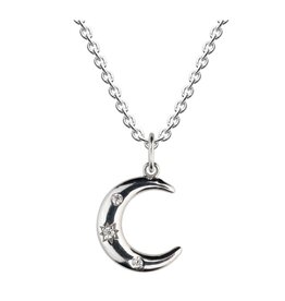 Kit Heath SCATTERED STAR CRESCENT MOON NECKLACE - sterling silver