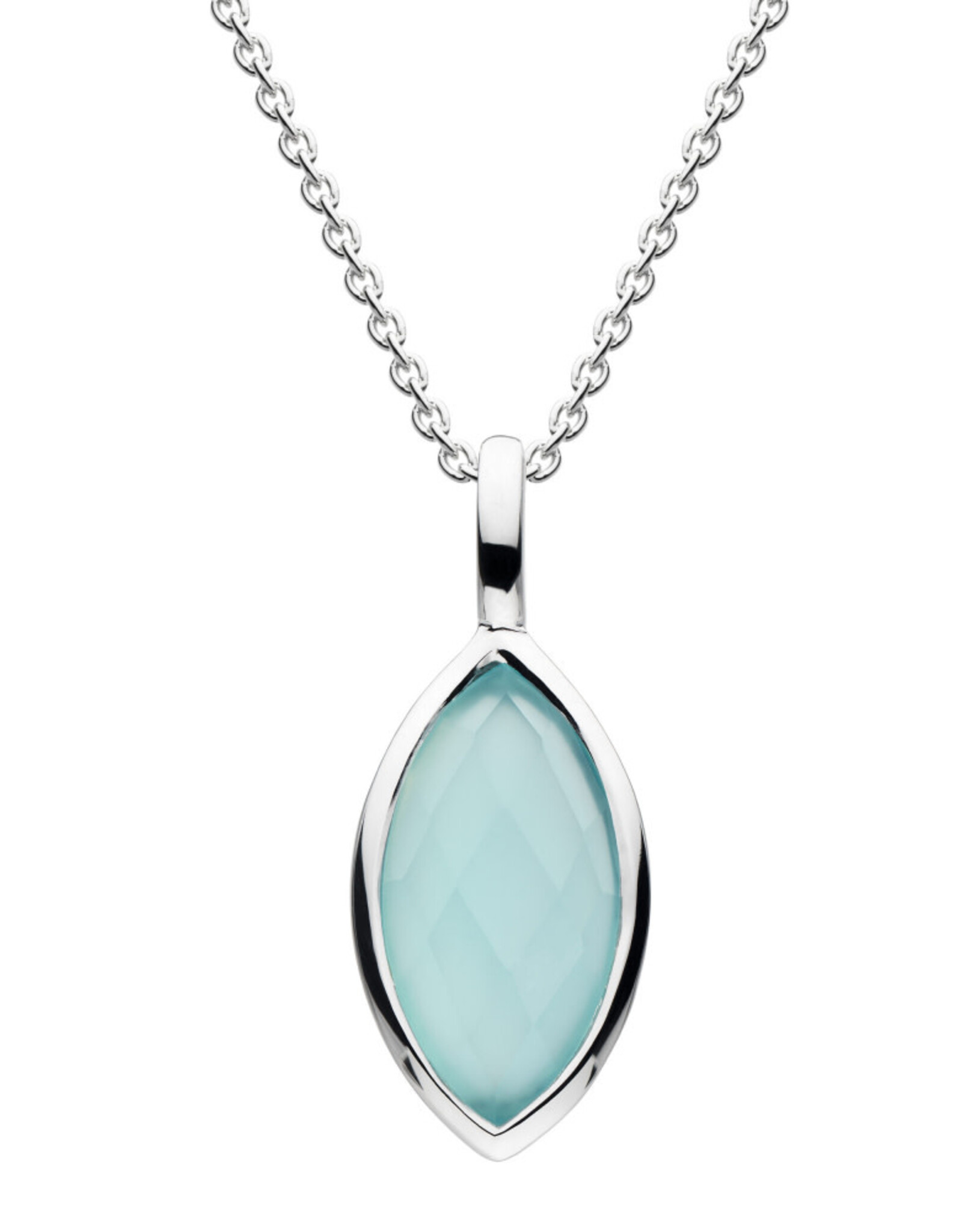 Kit Heath BLUE CHALCEDONY MARQUISE NECKLACE - sterling silver