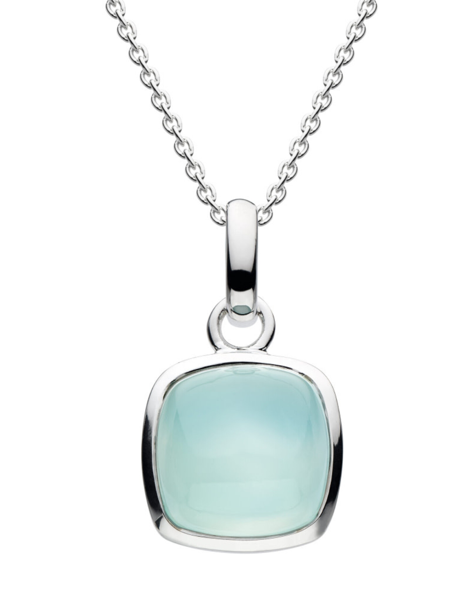 Kit Heath BLUE CHALCEDONY CUSHION NECKLACE - sterling silver