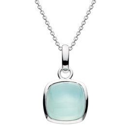 Kit Heath BLUE CHALCEDONY CUSHION NECKLACE - sterling silver