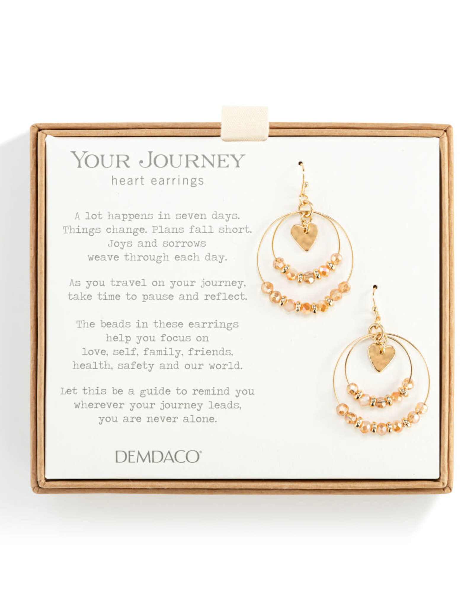Demdaco YOUR JOURNEY BEADED LOVE EARRINGS - thoughtful jewelry
