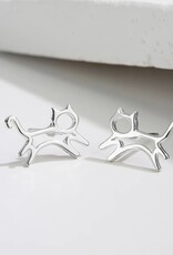 Boma CAT OUTLINE STUD EARRING - sterling silver