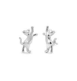Boma CUTE NAUGHTY CAT STUD EARRING - sterling silver