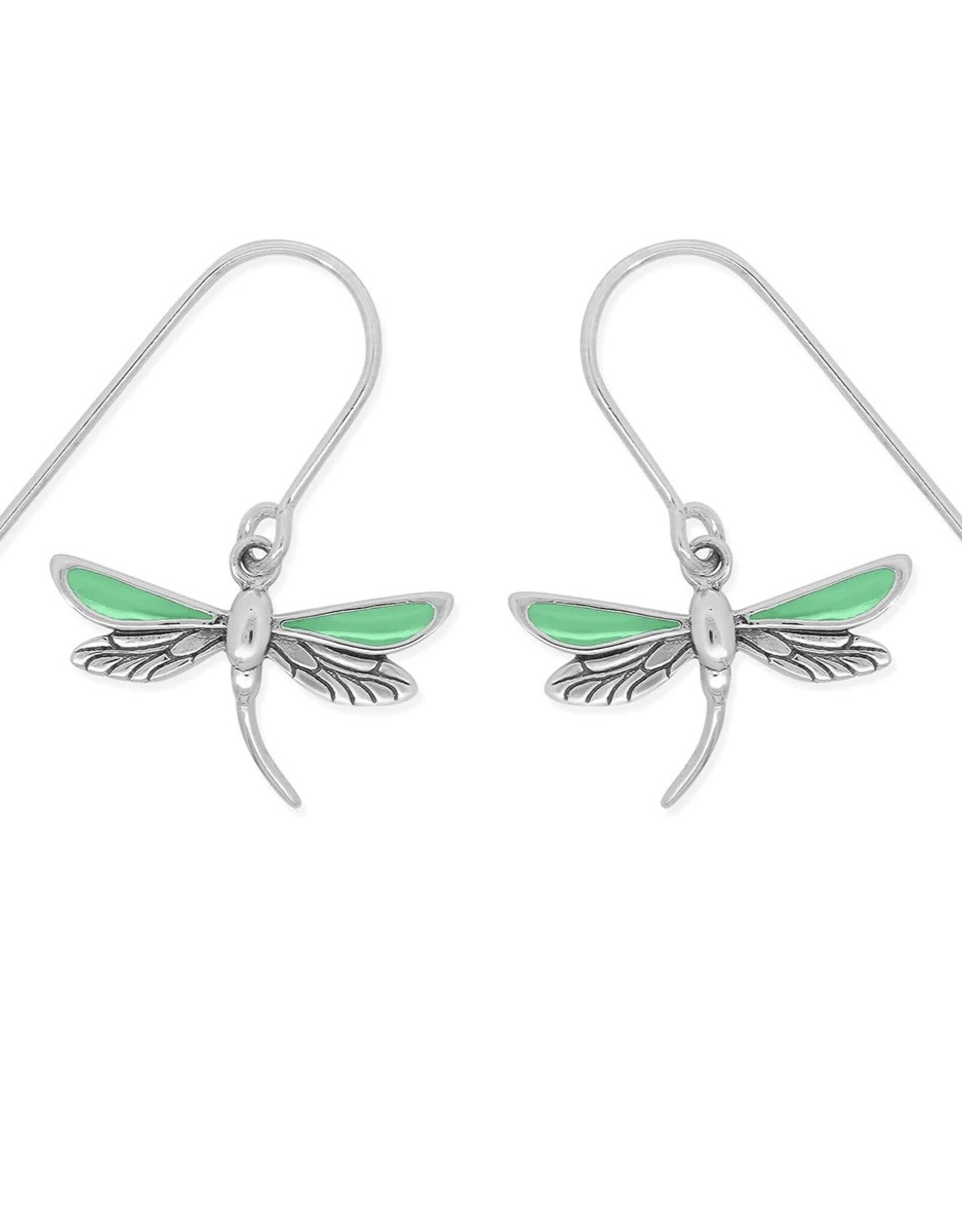 Boma DRAGONFLY ENAMEL DANGLE EARRING - sterling silver