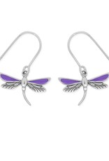 Boma DRAGONFLY ENAMEL DANGLE EARRING - sterling silver