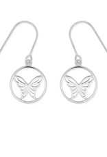 Boma BUTTERFLY CUTOUT CIRCLE DANGLE EARRING - sterling silver