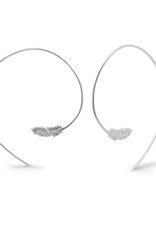 Boma FEATHER HOOP PULL THROUGH EARRING - sterling silver