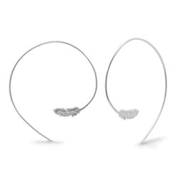 Boma FEATHER HOOP PULL THROUGH EARRING - sterling silver