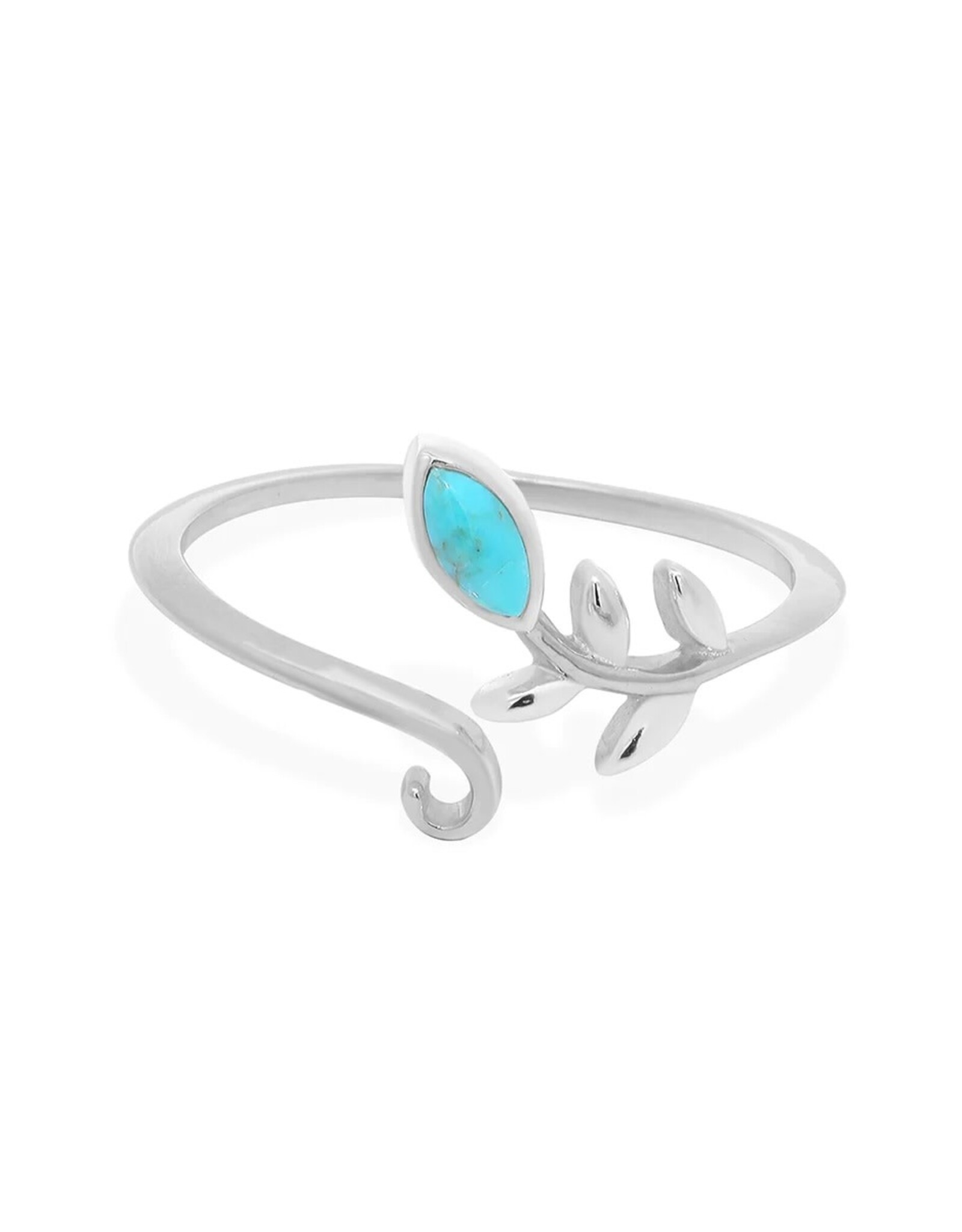 Boma TURQUOISE LEAF BRANCH RING - sterling silver