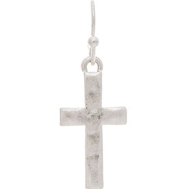 Rain Jewelry SILVER TINY CROSS EARRING