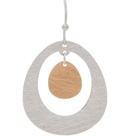 Rain Jewelry TWO TONE DANGLE DROP BRASS EARRING