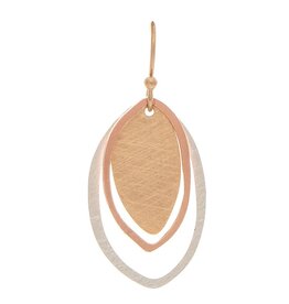 Rain Jewelry MULTI METAL OVAL LAYERS BRASS EARRING