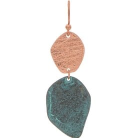 Rain Jewelry PATINA COPPER ORGANIC DROPS BRASS EARRING