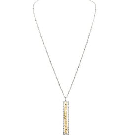 Rain Jewelry TWO TONE NUGGET BAR NECKLACE SET