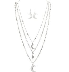 Rain Jewelry SILVER MOONS STAR LAYER NECKLACE SET