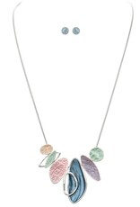 Rain Jewelry SILVER PASTEL ORGANIC SHAPES NECKLACE SET