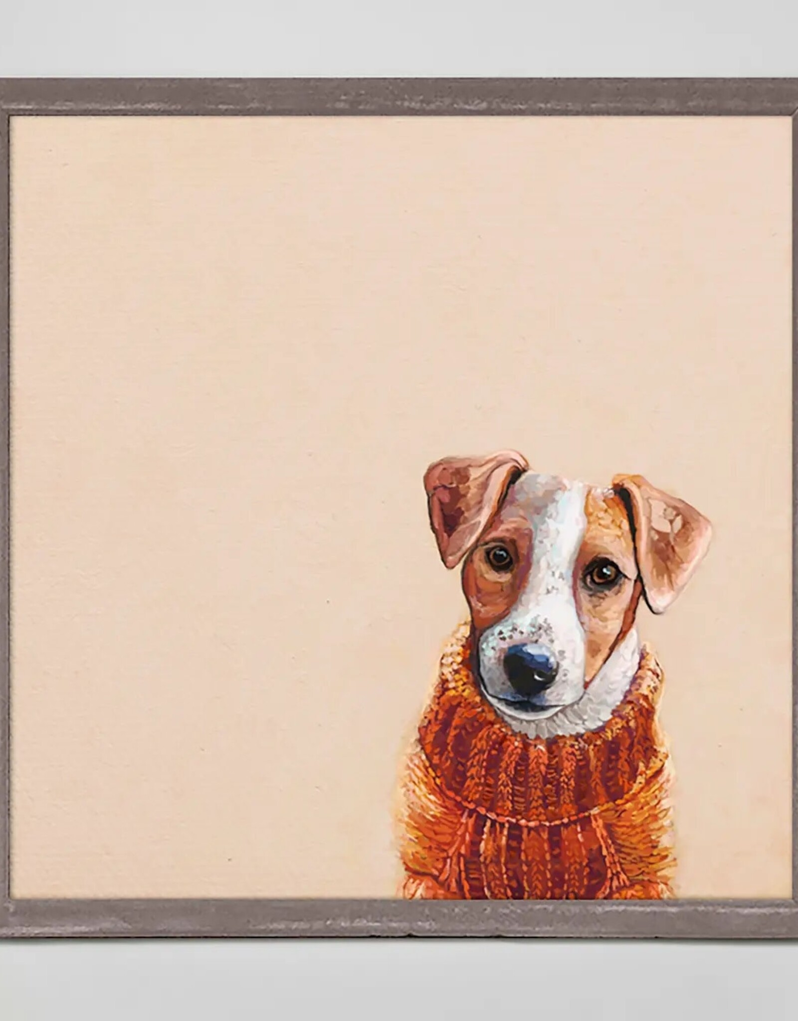 Oopsy Daisy / Green Box JACK RUSSELL SWEATER WEATHER MINI FRAMED CANVAS - Cathy Walters artwork
