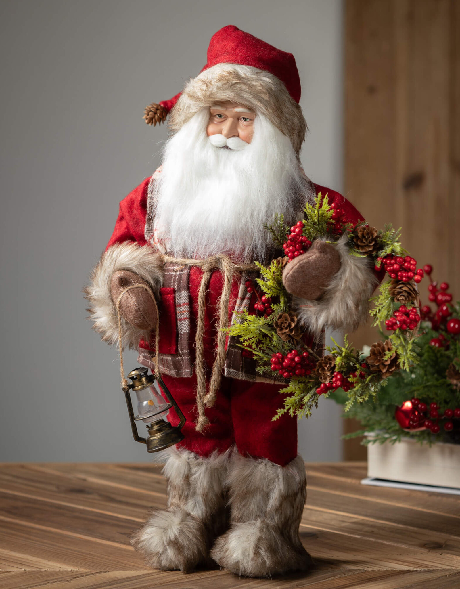 Sullivans FUR PLAID RUSTIC SANTA