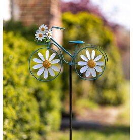 Evergreen BLUE BICYCLE WIND SPINNER - garden stake