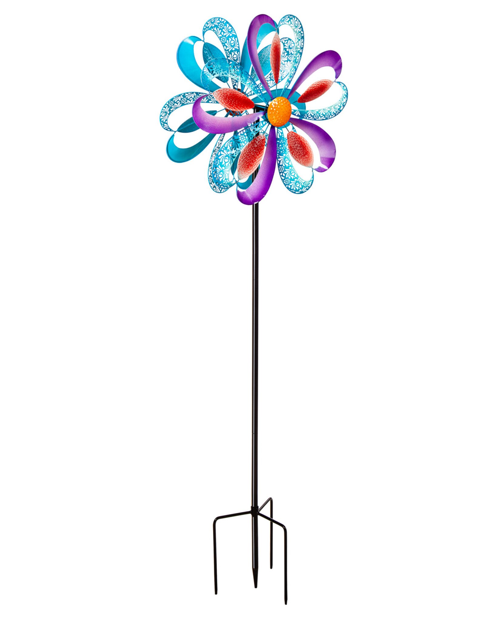 Evergreen COLORFUL BOWS WIND SPINNER - garden stake
