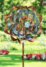 Evergreen BLUE COPPER EDGE WIND SPINNER - garden stake