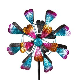 Evergreen MULTI COLORED FLOWER WIND SPINNER - garden stake